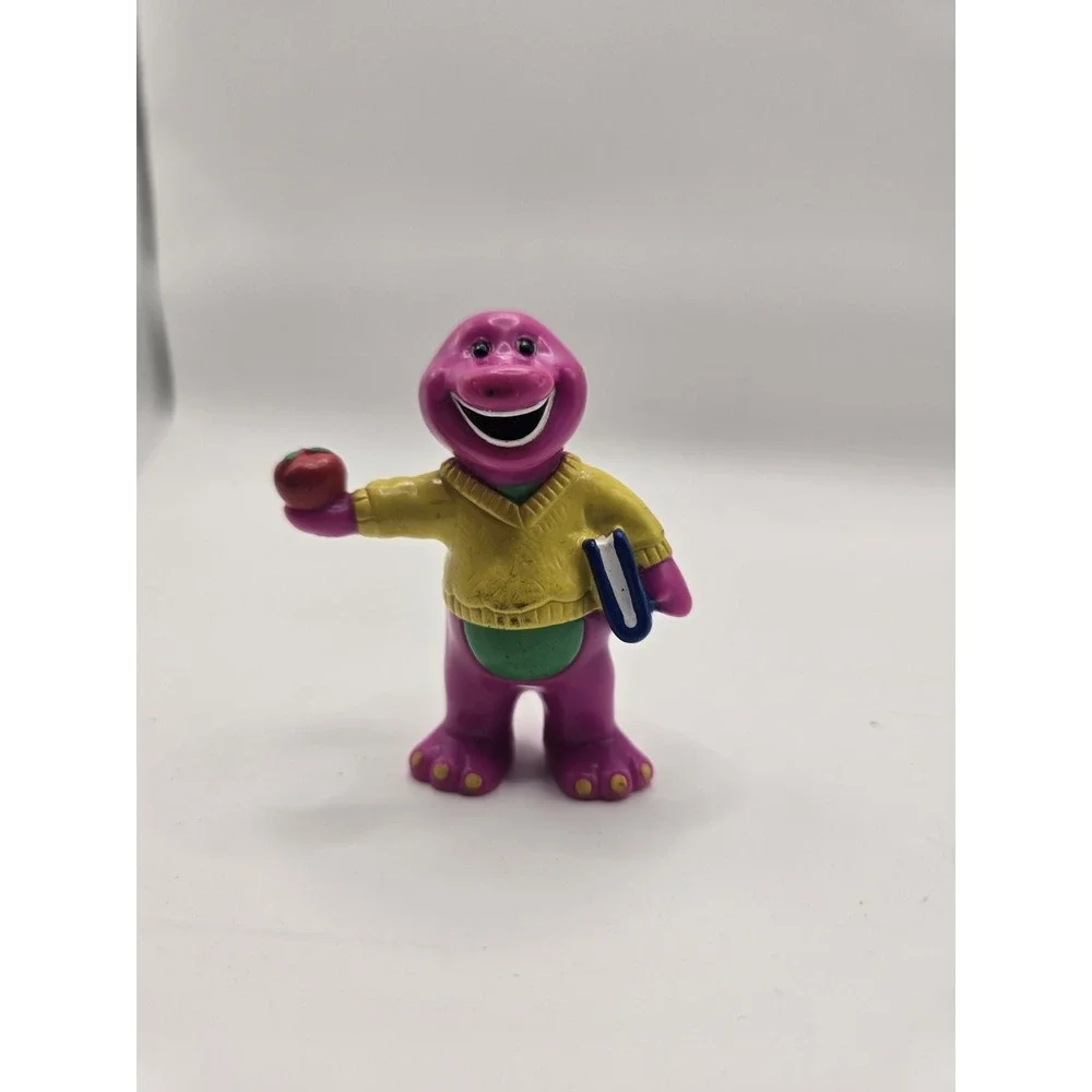 1998 VINTAGE BARNEY THE DINOSAUR FIGURE Book Apple School rare original